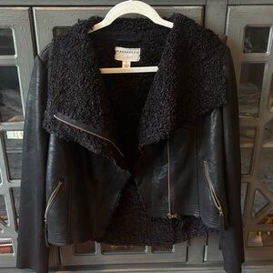 Marrakech Black Shearling Leather Jacket